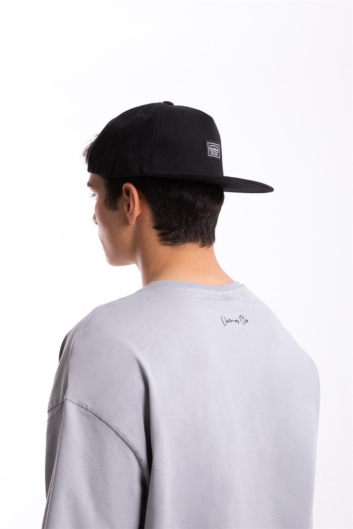 Trucker Hat Baskılı Buz Gri Oversize Tshirt
