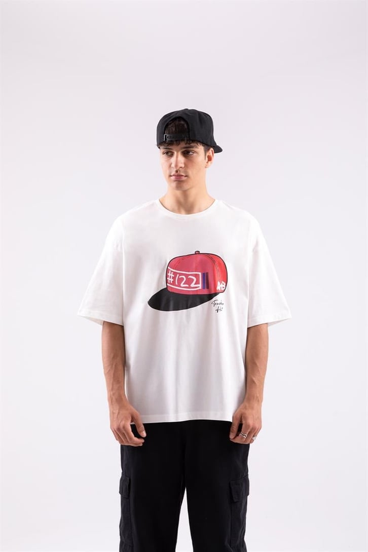 Trucker Hat Baskılı Oversize Tshirt