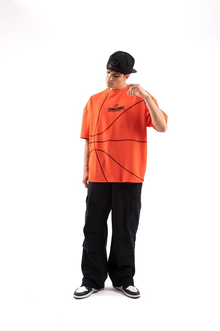 True The Game Nakışlı Turuncu Oversize Tshirt