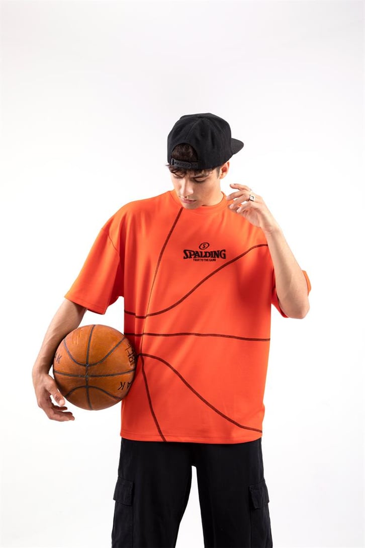 True The Game Nakışlı Turuncu Oversize Tshirt