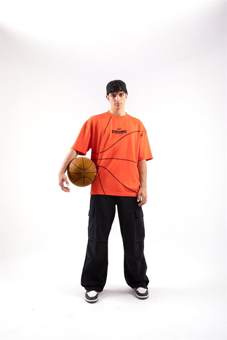 True The Game Nakışlı Turuncu Oversize Tshirt