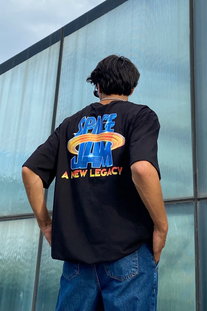 Tune Squad Siyah Oversize Tshirt