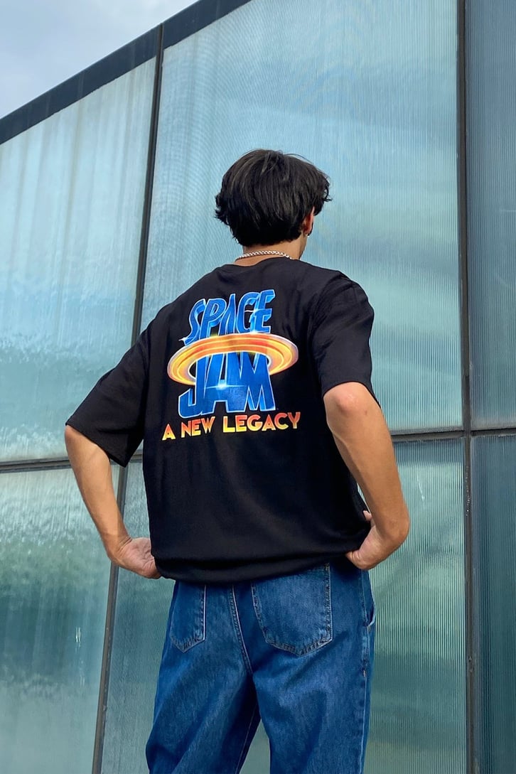 Tune Squad Siyah Oversize Tshirt