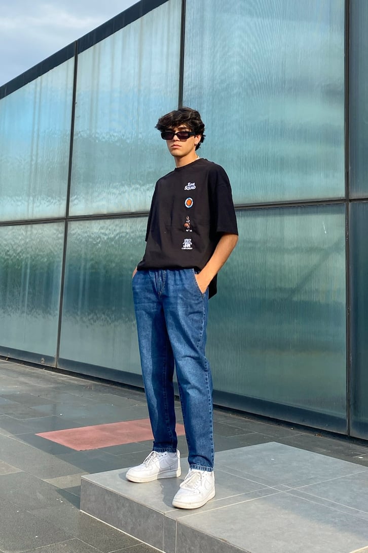 Tune Squad Siyah Oversize Tshirt