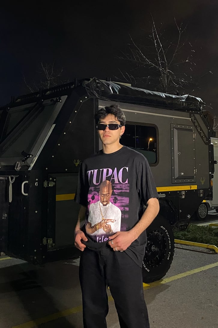 Tupac in LA Oversize Printed Tshirt