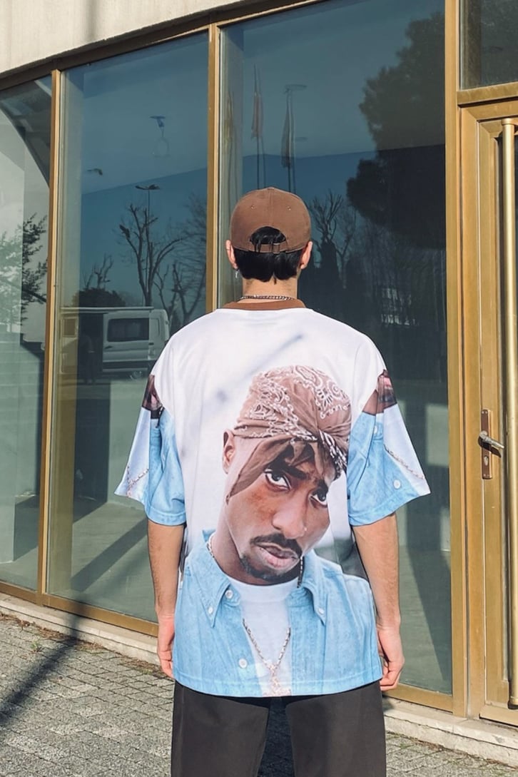 Tupac Shakur Printed Oversize Forma