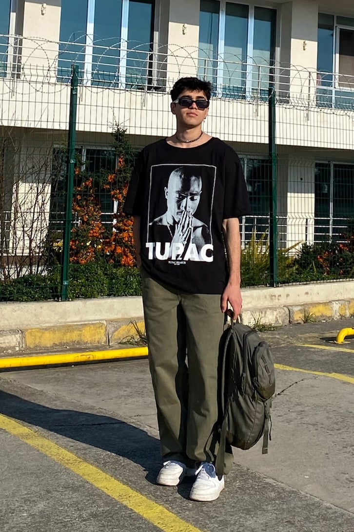 Tupac Shakur Printed Oversize Tee