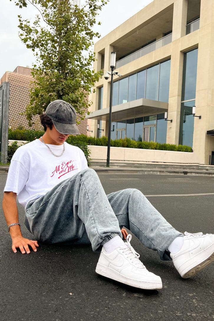 Tupac Sırt Baskılı Beyaz Oversize Tshirt