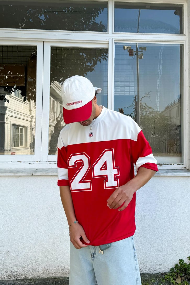 Twenty Four Baskı Bisiklet Yaka Forma