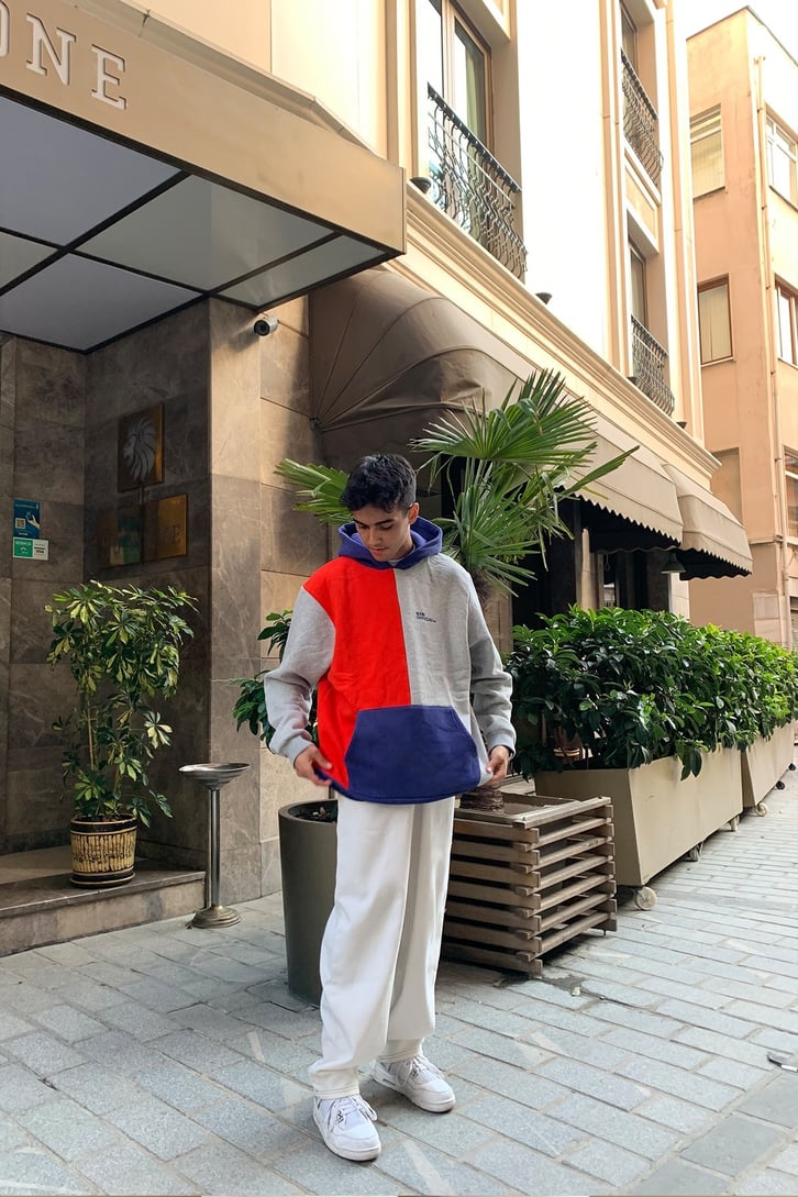 ÜÇ RENK OVERSIZE HOODIE