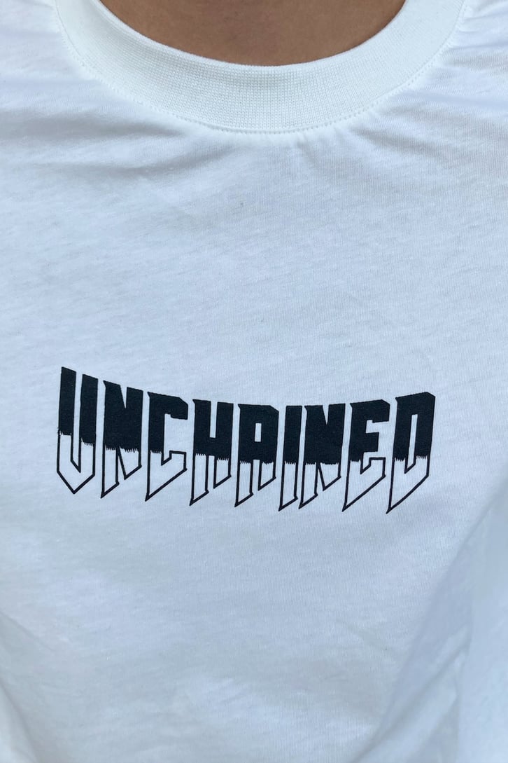 Unchained Dog Baskılı Beyaz Oversize Tshirt
