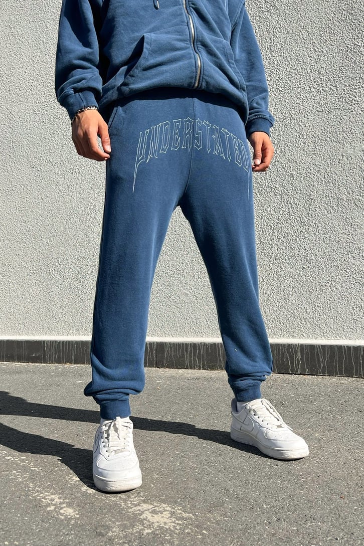 Undertated Baskılı Mavi Zipper Eşofman Takımı