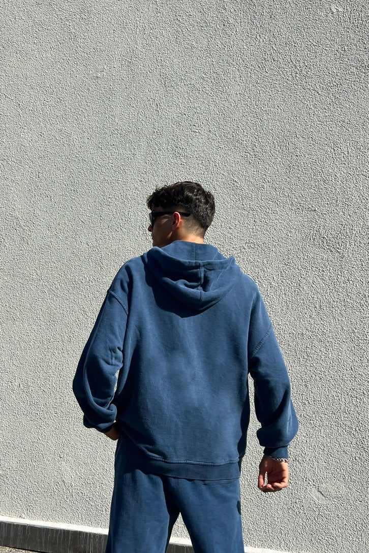 Undertated Baskılı Mavi Zipper Eşofman Takımı