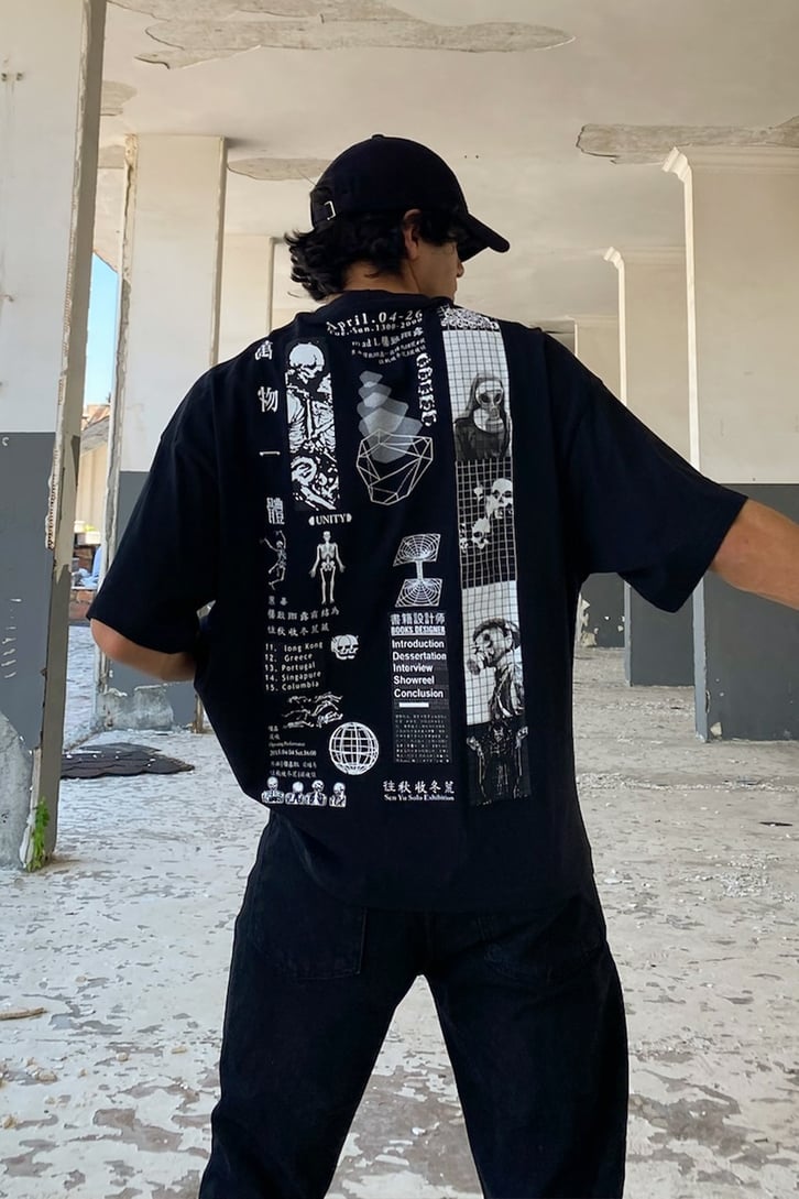 Unity Sırt Baskılı Siyah Oversize
