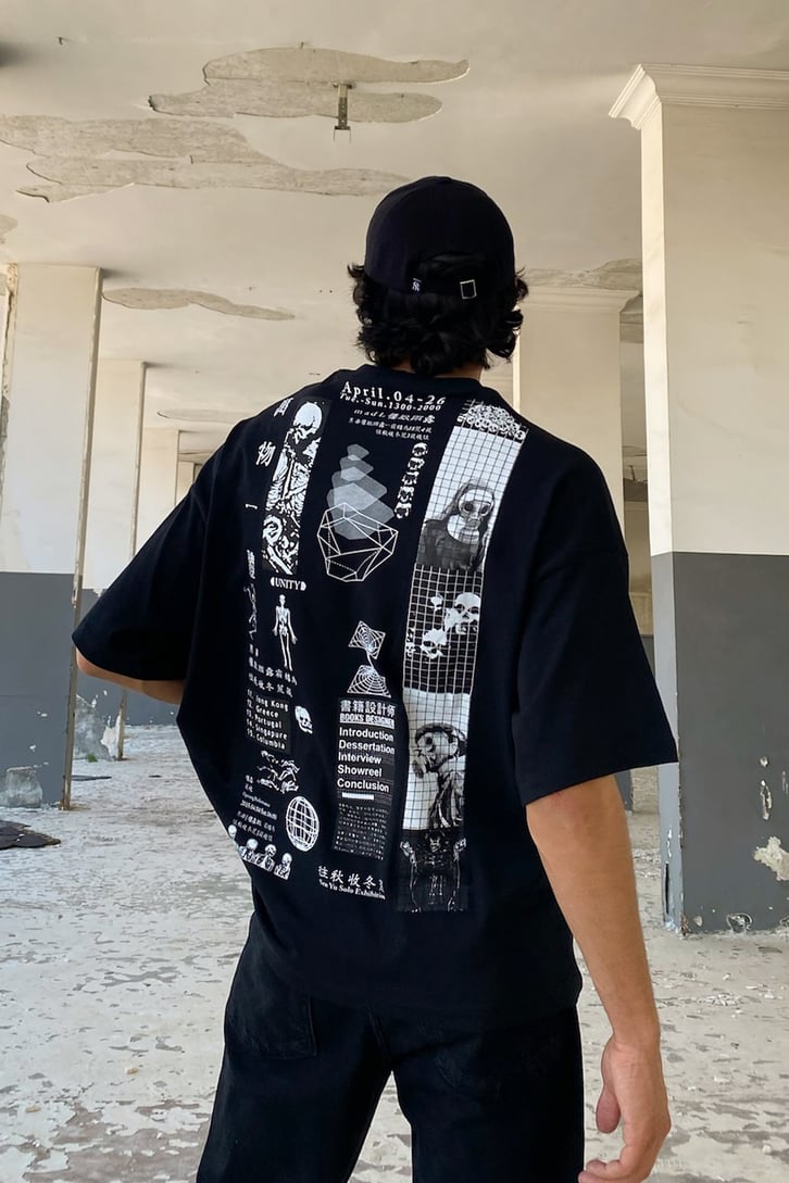 Unity Sırt Baskılı Siyah Oversize