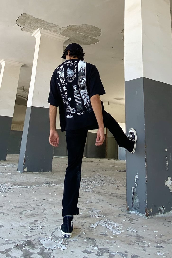Unity Sırt Baskılı Siyah Oversize