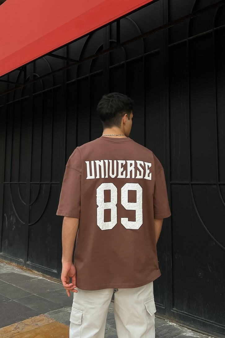 Universe 89 Baskılı Oversize Tshirt