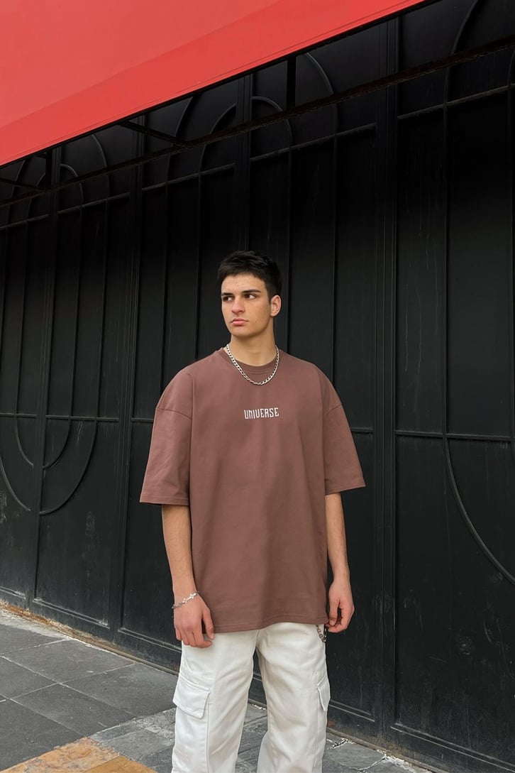Universe 89 Baskılı Oversize Tshirt