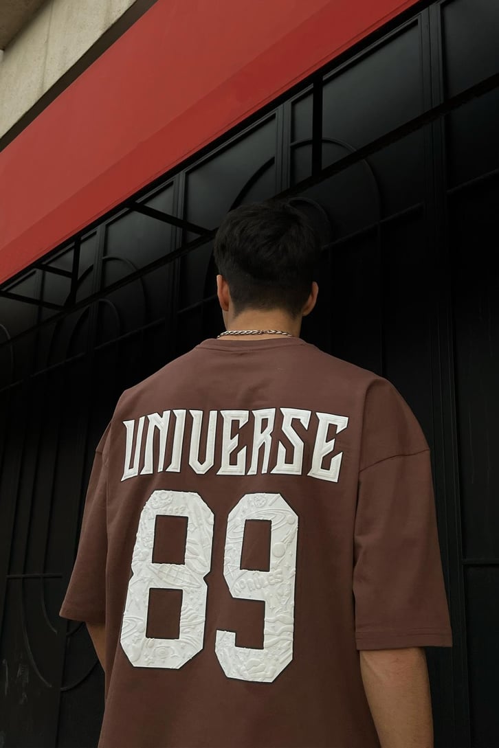 Universe 89 Baskılı Oversize Tshirt