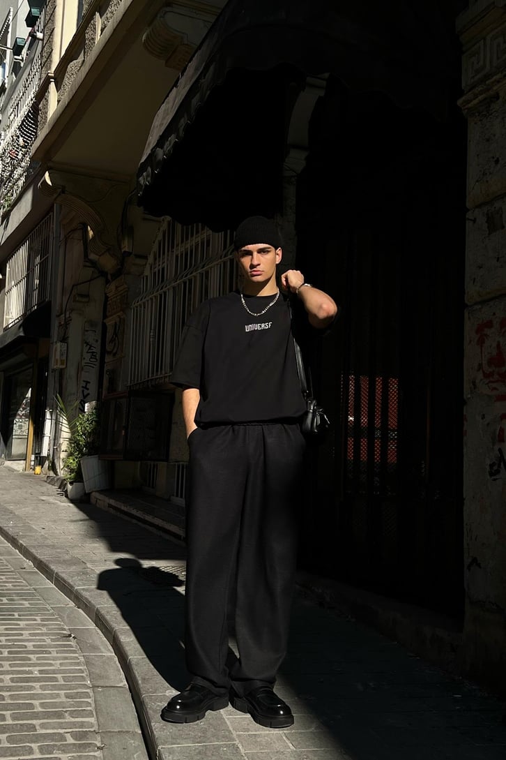 Universe 89 Baskılı Oversize Tshirt
