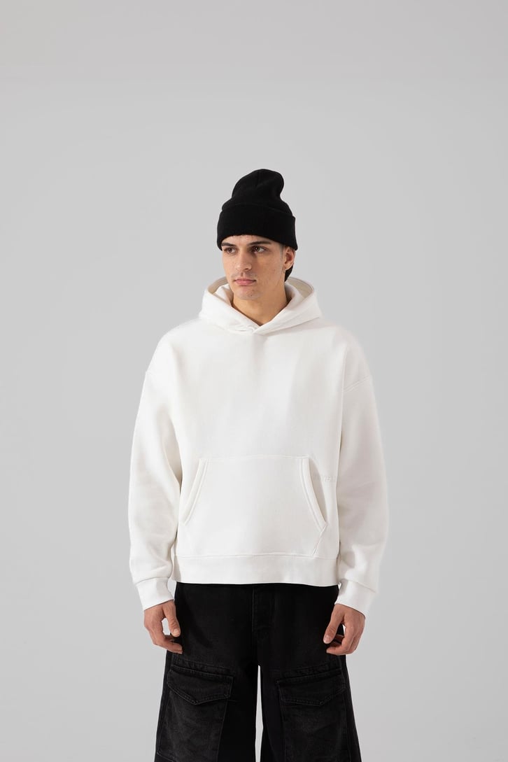 Unyıeldıngness Nakışlı Beyaz Oversize Hoodie