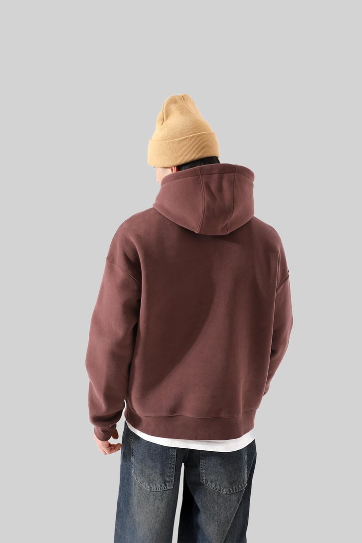 Unyıeldıngness Nakışlı Kahverengi Oversize Hoodie