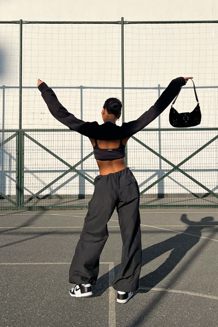 Uzun Kollu Basic Siyah Bolero Crop