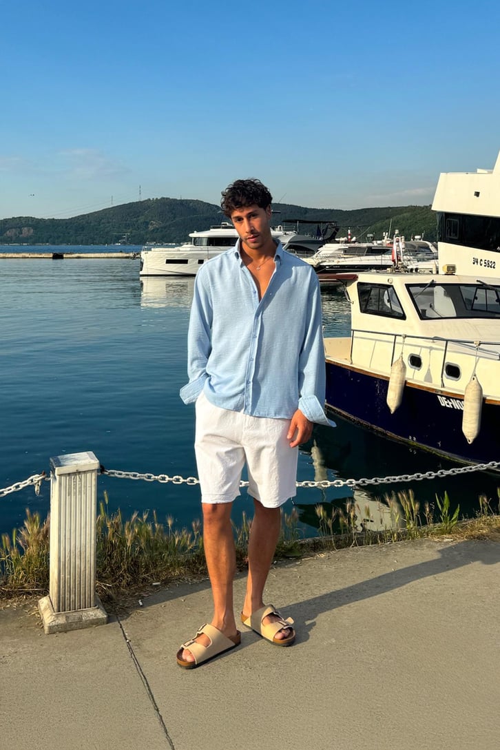 Uzun Kollu Pamuklıu Gömlek