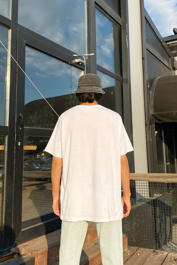 Vaditim Summer Baskılı Beyaz Oversize Tshirt