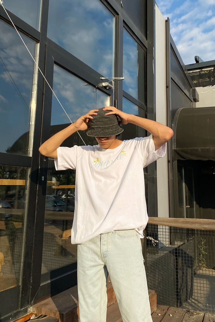 Vaditim Summer Baskılı Beyaz Oversize Tshirt