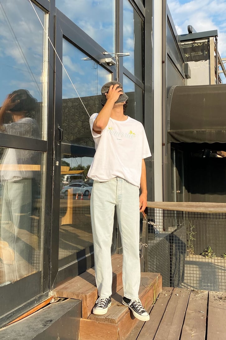 Vaditim Summer Baskılı Beyaz Oversize Tshirt
