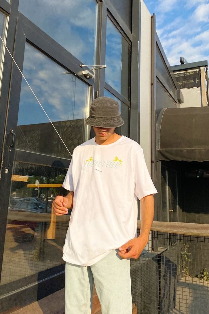 Vaditim Summer Baskılı Beyaz Oversize Tshirt