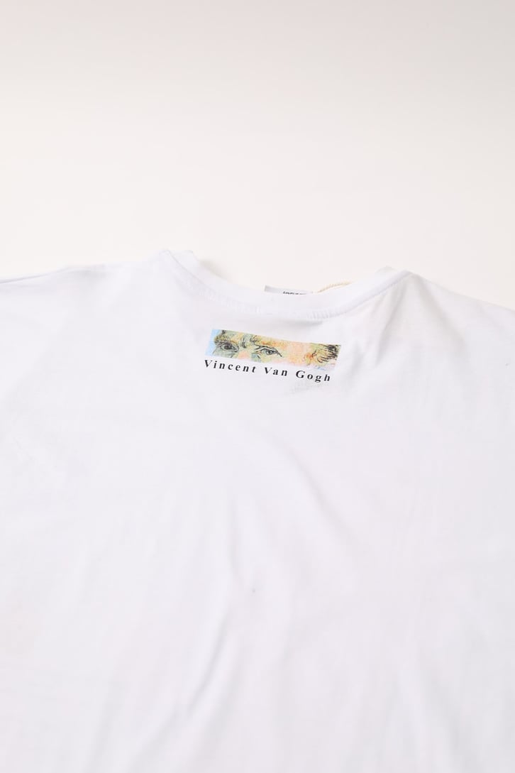 Van Gogh Baskılı Beyaz Oversize Tshirt