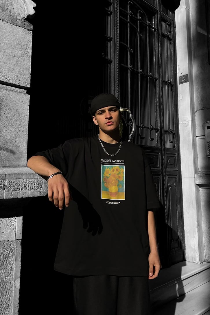 Van Gogh Sırt Baskılı Oversize Tshirt