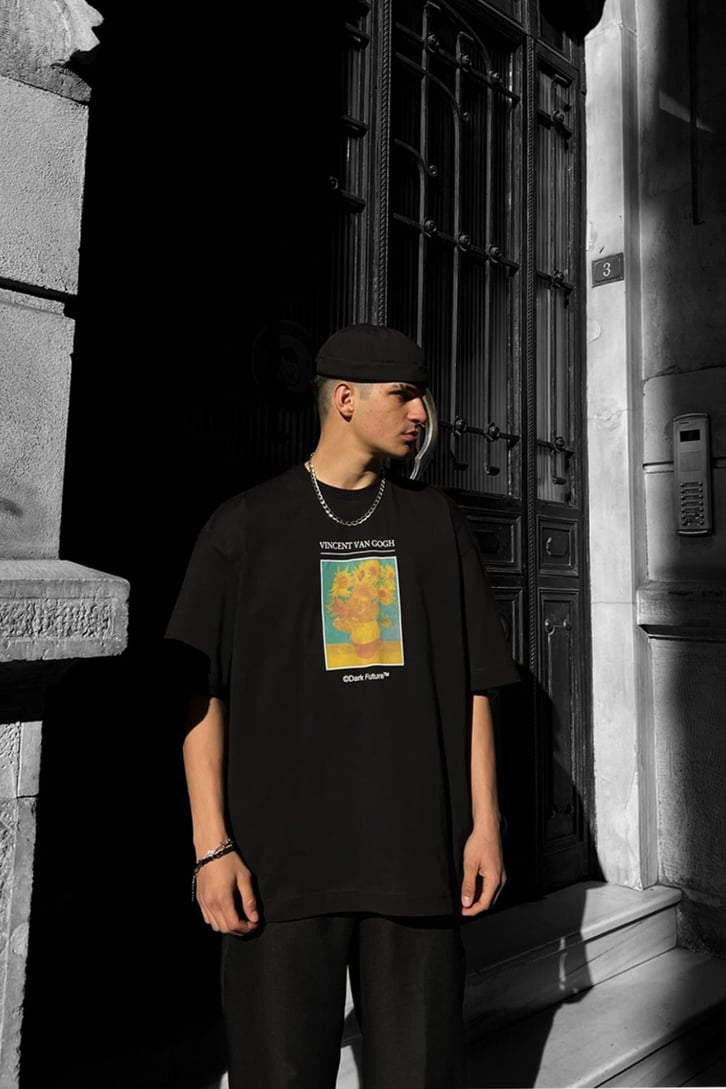 Van Gogh Sırt Baskılı Oversize Tshirt