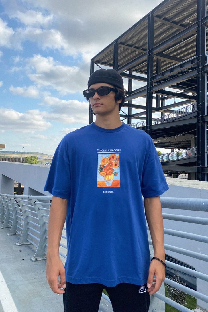 Van Gogh Sırt Baskılı Oversize Tshirt