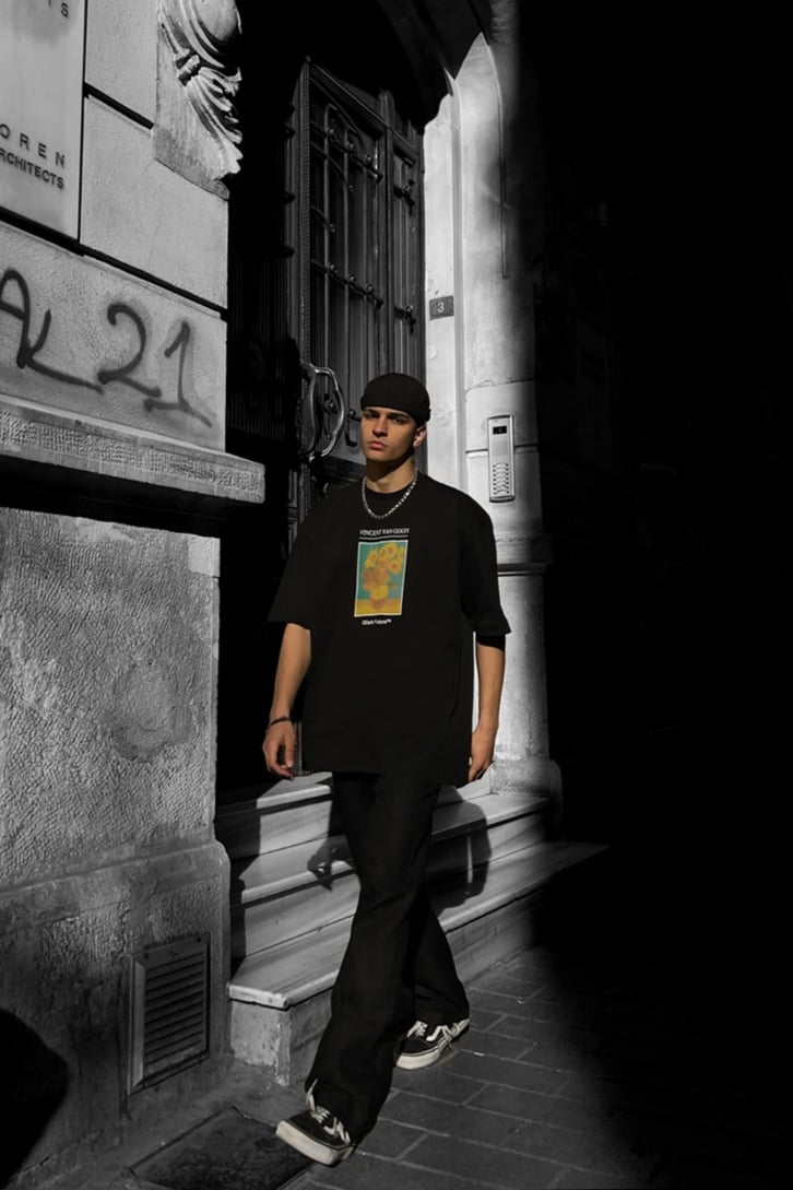 Van Gogh Sırt Baskılı Oversize Tshirt