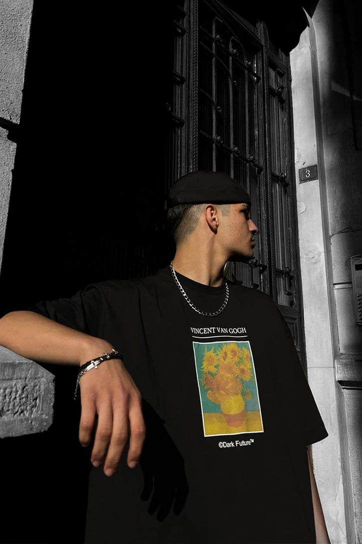 Van Gogh Sırt Baskılı Oversize Tshirt
