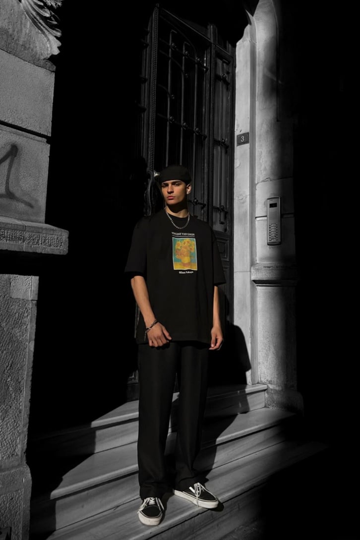 Van Gogh Sırt Baskılı Oversize Tshirt