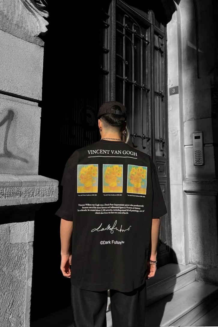 Van Gogh Sırt Baskılı Oversize Tshirt