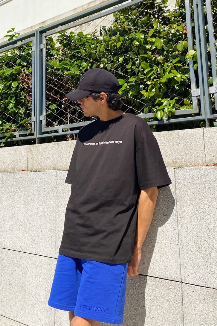 Van Gogh Sırt Baskılı Siyah Oversize Tshirt