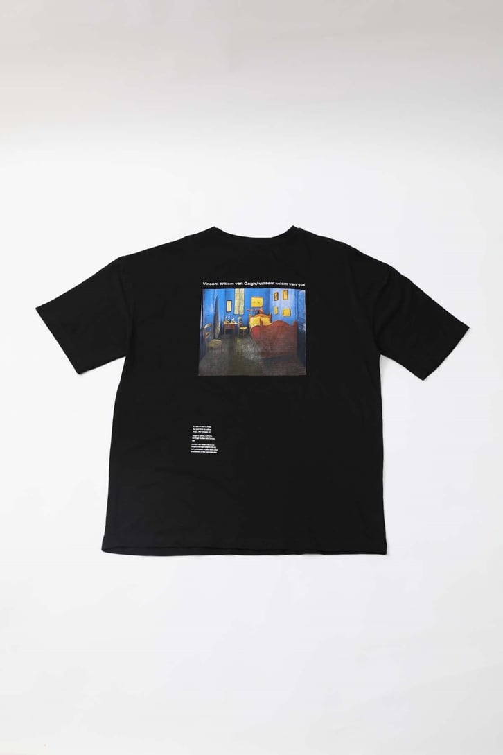 Van Gogh Sırt Baskılı Siyah Oversize Tshirt
