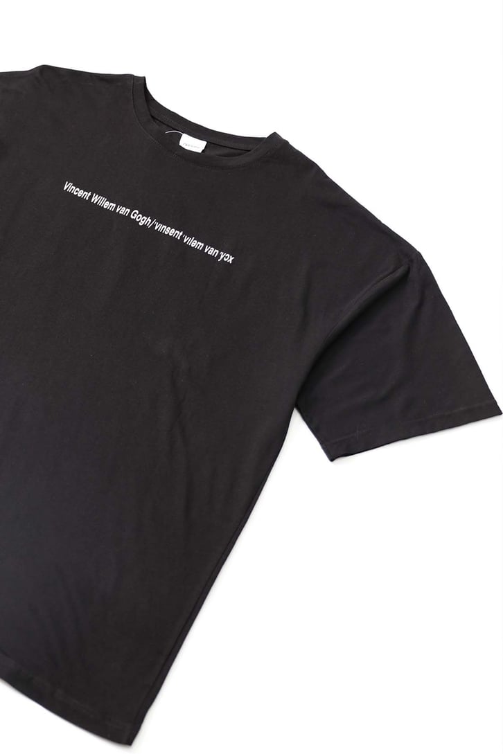 Van Gogh Sırt Baskılı Siyah Oversize Tshirt