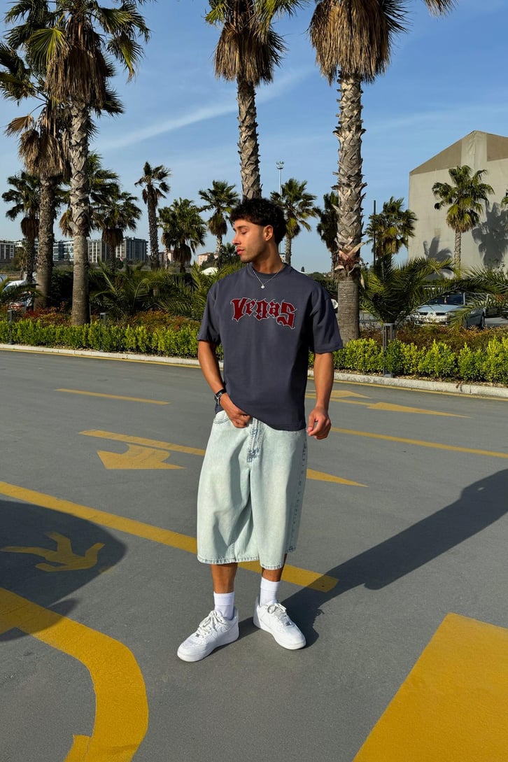 Vegas Taş İşlemeli Oversize Tişört