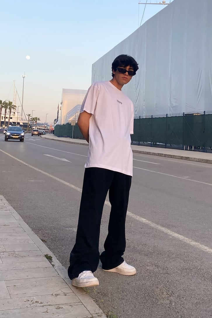 Vense Sırt Baskılı Beyaz Oversize Tshirt