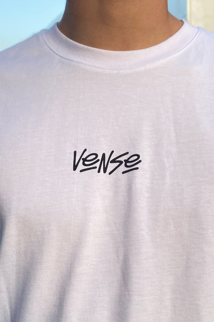 Vense Sırt Baskılı Beyaz Oversize Tshirt