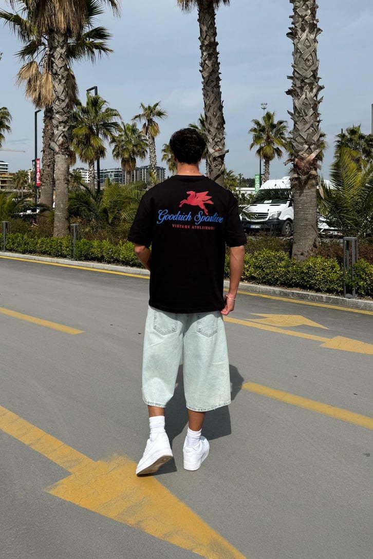 Vıntage Baskılı Ekru Oversize Tişört