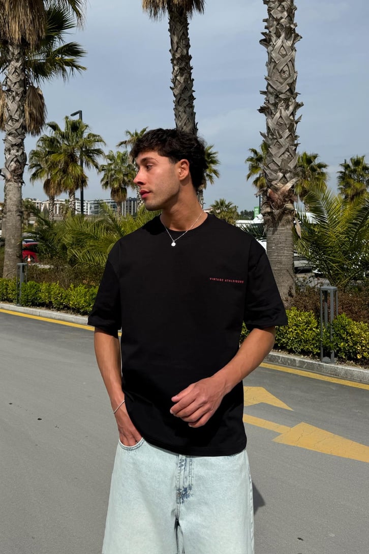 Vıntage Baskılı Ekru Oversize Tişört