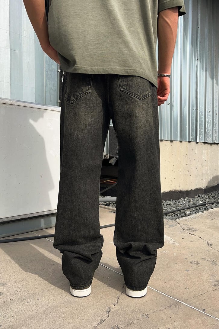 Vıntage Green Washed Baggy Jean