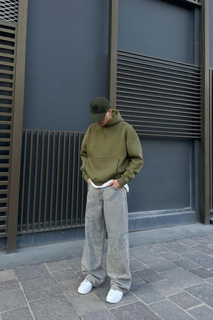 Vintage Green Yıkamalı Jean
